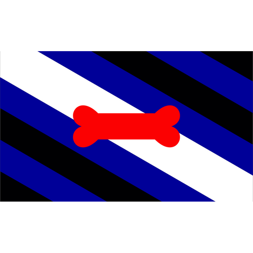 Internationale Puppy-Play-Pride-Flagge (Klassische Version mit Knochen)
