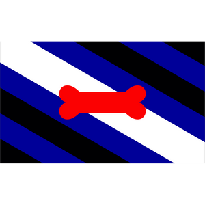 Internationale Puppy-Play-Pride-Flagge (Klassische Version mit Knochen)